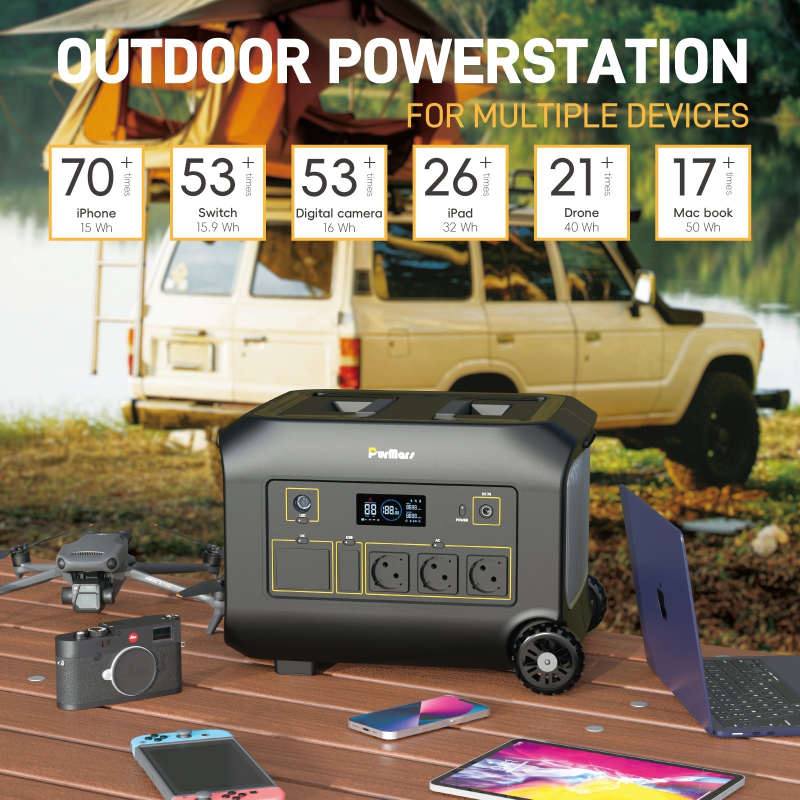 Portable Power Station (Solar Generator) B1200E - Purmars Power